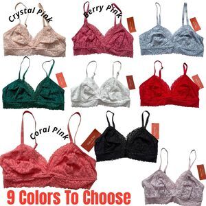 NWT State of Day Lace Retro Bralette 9 Colors Red Black White Green Blue Pink